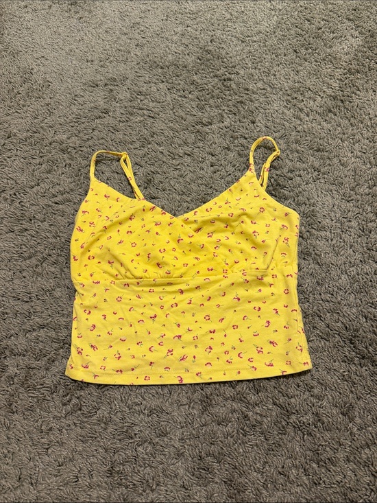 SO Tops - SO Yellow Floral Spaghetti Strap Cami